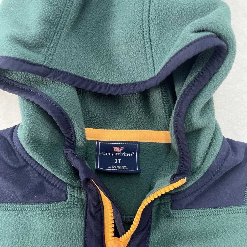 Vineyard Vines Fleece 1/4 Zip Hoodie Unisex Toddler 3T Fall Winter Whale Logo